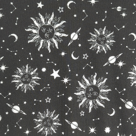 NoBo Black Sun Moon Celestial Fitted Ribbed Top Juniors Large 11-13 Whimsigoth - Picture 7 of 15